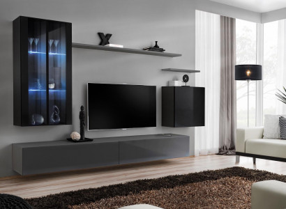 Wohnzimmer Set 3x Wandschrank TV Ständer Wohnmöbel Modern Designer Stil