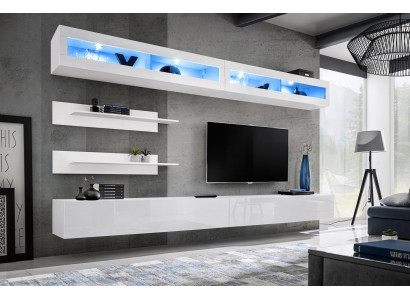 Modern Wohnzimmer Set 6 tlg 2x TV-Ständer Design Wandschrank Neu Holz Möbel