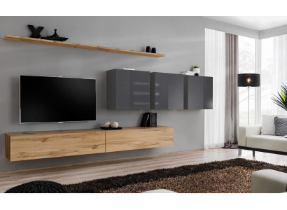 Braun Wohnwand Wohnzimmer Wandschrank Wand Regal Schrank Designer Einrichtung