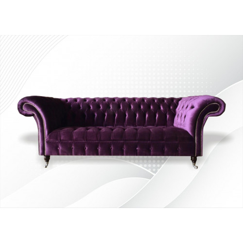 Chesterfield 3Sitzer Violett Stoff Design Couchen Polster Sofa Sofas Neu Textil