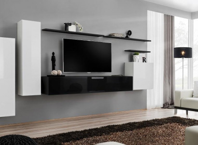 Wohnwand Wandschrank Schrank TV-Ständer Sideboard Regal Wohnzimmer Einrichtung