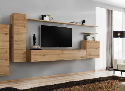 Braun Wohnwand Wohnzimmer Möbel Modern Wandregale Designer Stil Neu TV-Ständer