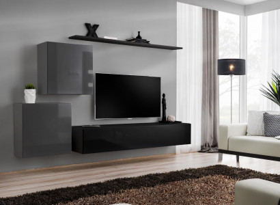 Wohnwand Hänge Schrank Modern Design Wohnzimmer Luxus Möbel Wand Regale