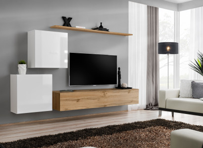 Moderne Wohnwand Wohnzimmer Designer Sideboard TV Ständer 4tlg. Neu