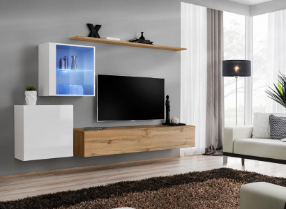 Wohnwand 260 cm Luxus Wand Schrank Wohnzimmermöbel Regale Einrichtung Modern