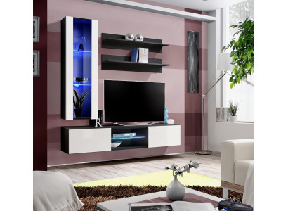 Komplette Wohnwand Hänge Vitrine Wohnzimmermöbel Designer Garnitur Wandregale