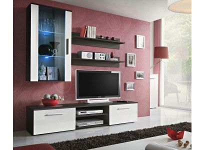 Wohnwand Komplette 5tlg.Wohnzimmer Einrichtung Set Regale Wandschrank TV-Ständer