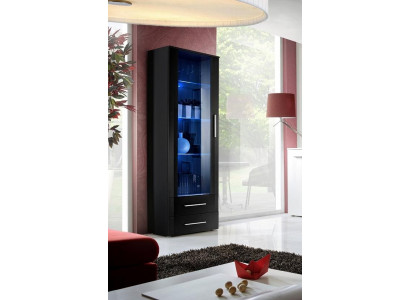 Vitrine Schwarz Wohnzimmermöbel Moderne Designer Stil Hochglanz Einrichtung