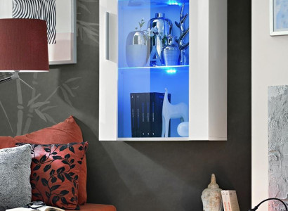 Wohnzimmer Weiß Hänge Vitrine Regal Möbel Neu Designer Wandschrank Luxus