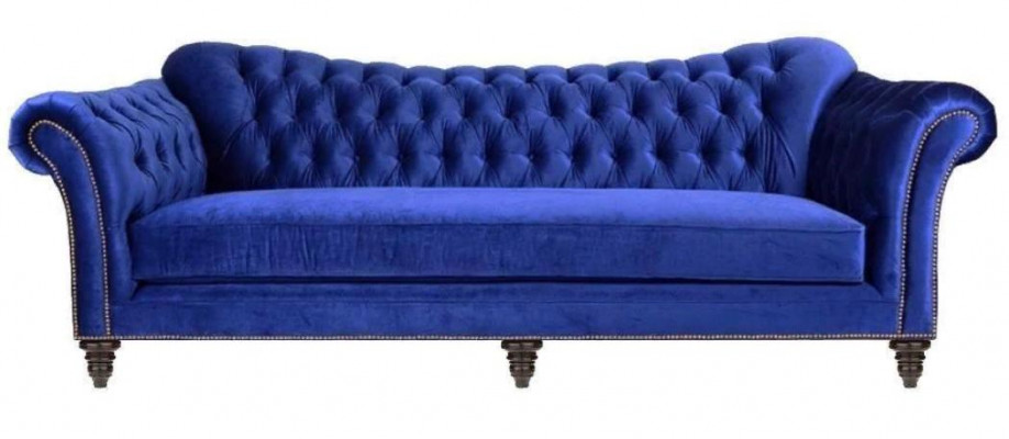 Blaue Chesterfield Wohnzimmer Modern Design Couchen Sofa Designer Möbel Stoff