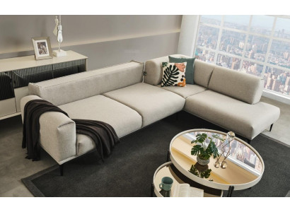 Weißes Ecksofa L-Form Designer Couch Polstersofas Wohnzimmer Möbel Neu