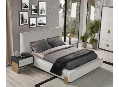 Luxuriöses Schlafzimmer Set Designer Doppelbett 2x Nachttische Stilvoll