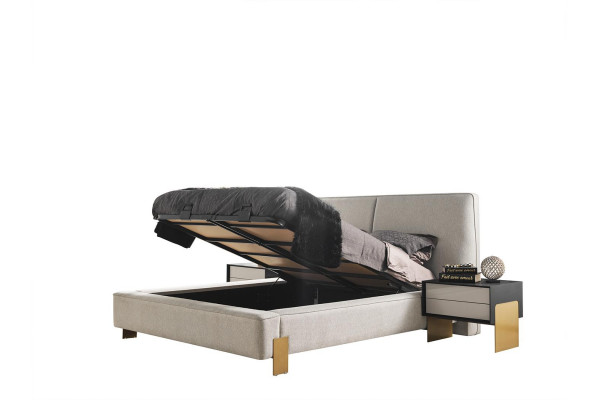 Luxuriöses Schlafzimmer Set Designer Doppelbett 2x Nachttische Stilvoll