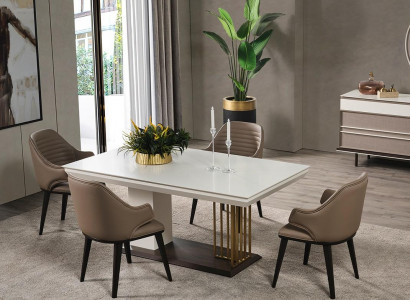 Esszimmer Möbel Designer Esstisch 4x Stühle Komplette Garnitur 5tlg Set