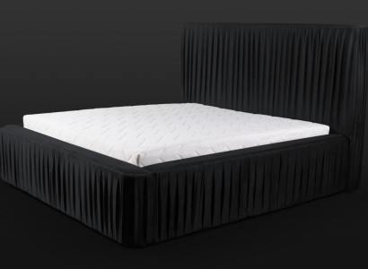 Schwarzes Doppelschlafzimmer Holzmöbel Design elegant Stoff klassische Möbelneu-