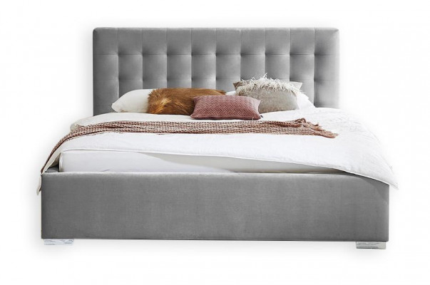 Holzmöbel doppeltes graues Schlafzimmer Design eleganter Stoff klassische Möbel-