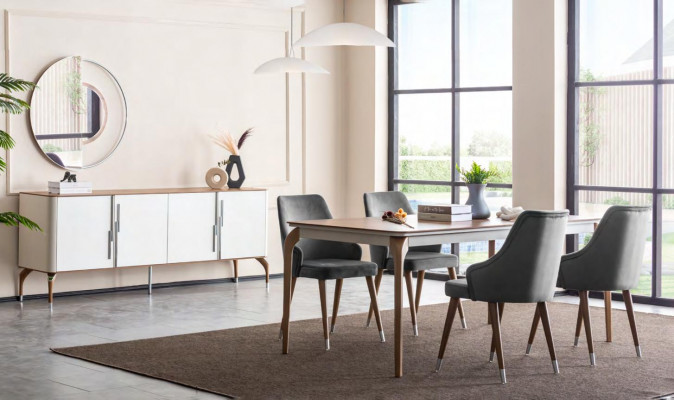 Luxus Esszimmer Set Esstisch 6x Stühle 7 tlg Modern Tisch Essgruppe neu