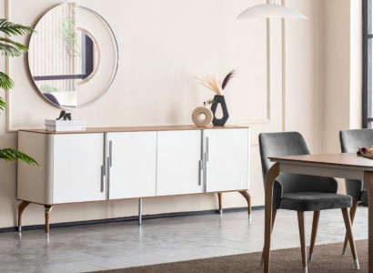 Esszimmer Kommode Sideboard mit Spiegel Modern Neu Luxus Kommoden Holz Design