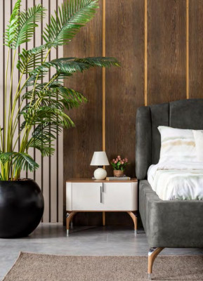 Schlafzimmer luxuriöse Nachttisch Beistelltisch Design Modernes neu Weiß Holz