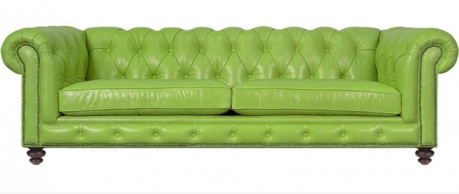Wohnzimmer Chesterfield Sofa Grün Big Premium Leder Designer Möbel 4 sitzer Neu
