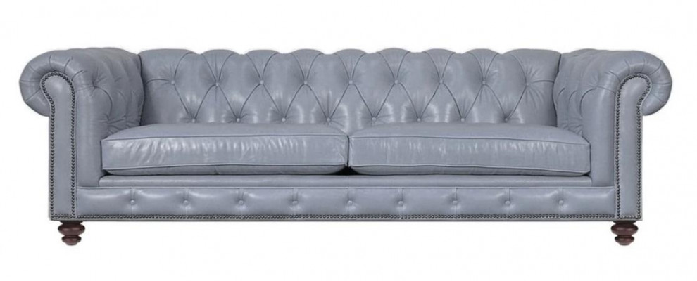 Wohnzimmer Chesterfield Sofa Grün Big Premium Leder Designer Möbel 4 sitzer Neu