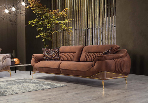Modern Sofagarnitur Sofa Couch Dreisitzer Luxus Sessel Einrichtung Wohnzimmer