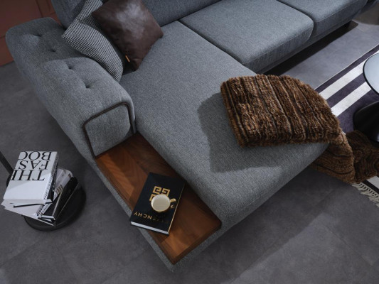 Modern Grau Ecksofa L-Form Wohnzimmer Sofa Luxus Einrichtung Neu Design