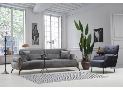 Luxus Polstermöbel Sofa Dreisitzer Sessel Wohnzimmer Polstersofas Designer