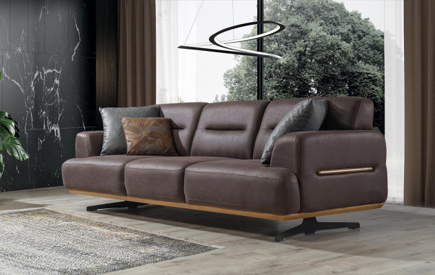 Braun Sofa Wohnzimmer Couch Dreisitzer Luxus Einrichtung Polster Möbel