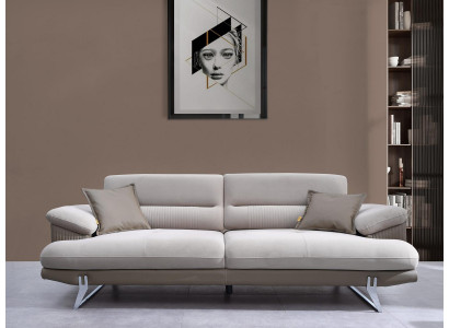 Sofa Dreisitzer Grau Couch Polstermöbel Wohnzimmer Textil Einrichtung