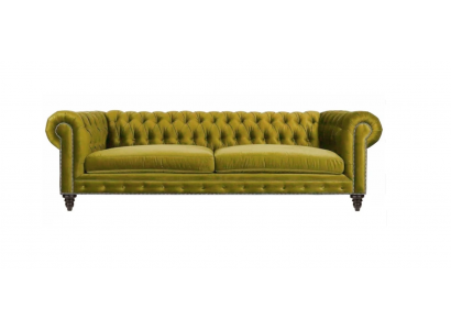Gelbe Wohnzimmer Modern Chesterfield Dreisitzer Kreative Möbel Textil Stoff xxl