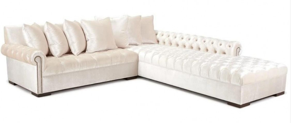 Weiße Ecksofa Sofa Stoff Chesterfield Design Couchen Polster Sofas Luxus Möbel
