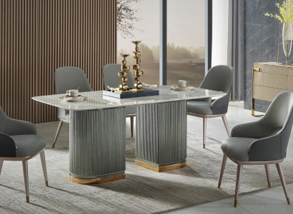 Design Set 6x Stuhl Lehnstuhl Polster Stühle Gastro Esszimmer Leder Neu Sessel