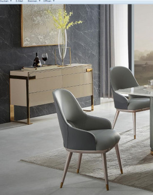 Design Set 6x Stuhl Lehnstuhl Polster Stühle Gastro Esszimmer Leder Neu Sessel