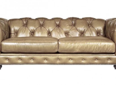 Hellbraun Dreisitzer Leder Chesterfield Wohnzimmer Design Sofa Chesterfield Neu