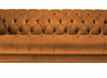 Chesterfield Original Samt Dreisitzer Stoff Design Couchen Polster Sofa Sofas