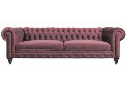 Chesterfield Kreative Möbel Textil Stoff Rosa Sofa Wohnzimmer Modern Dreisitzer