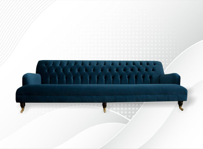 Big Sofa Couch Chesterfield 250cm Polster Sofas 4-er Leder Textil Turkis