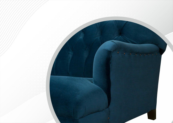 Big Sofa Couch Chesterfield 250cm Polster Sofas 4-er Leder Textil Turkis