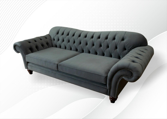 XXL Chesterfield Sofa 4 Sitzer Couch Polster Sitz Garnitur Leder Textil