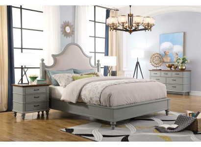 Schlafzimmer Set Bett 2x Nachttisch Konsole Betten Textil Doppel Hotel Polster