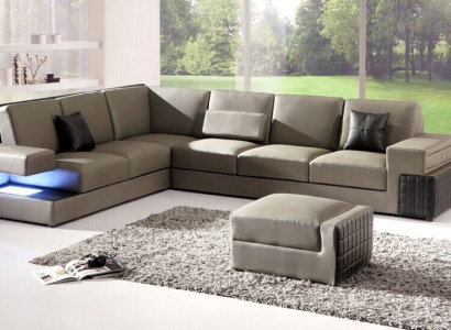 Modern Ecksofa+ USB Polster Sitz Leder Design Sofa Garnitur Wohnlandschaft Neu