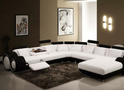 Leder Sofa Mit USB Couch XXL Wohnlandschaft Ledercouch Big Sofas Ecksofa