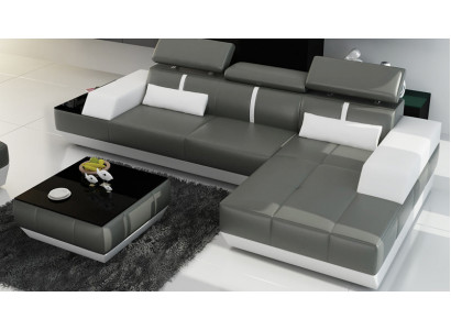 Ledersofa Sofa mit USB,Wohnlandschaft Ecksofa Garnitur Design Modern Sofa K5015C
