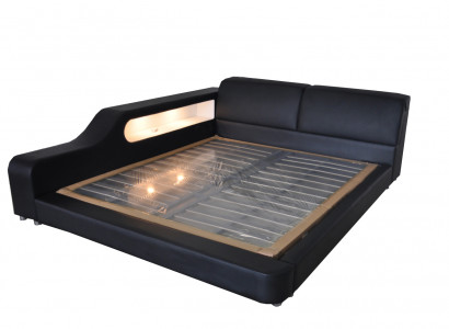 Design Bett Leder Polster Betten Hotel XXL Big 200x200cm Multifunktion Regal USB