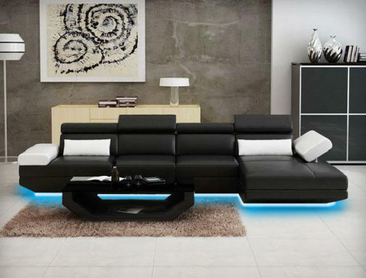 Wohnlandschaft Polster Ecke Eck Sofa Couch Garnitur Landschaft Leder - AlfredC