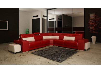 Wohnlandschaft Polster Ecke Eck Sofa Couch Garnitur Landschaft Leder Sitz PH739