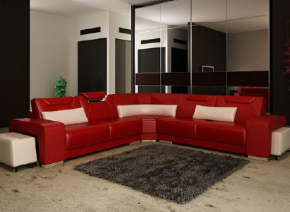 Wohnlandschaft Polster Ecke Eck Sofa Couch Garnitur Landschaft Leder Sitz PH739