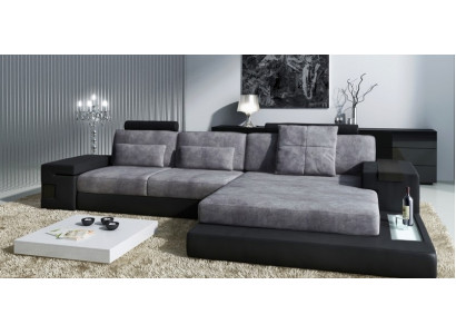 LForm Wohnlandschaft Couch Big XXL Sofa Leder Polster Ecke Garnitur Stoff Textil