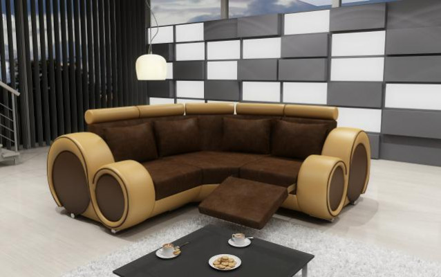 Ecksofa Sofa Couch Polster Wohnlandschaft Textil Eck Sofas Garnitur Stoff BER-X